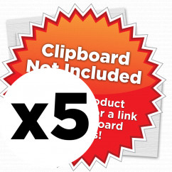 5 Pack - Horizontal 17 x 11 MDF Clipboard Notepad