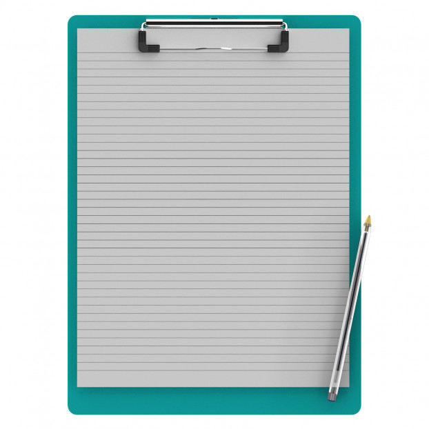 Letter Size 8.5 x 11 Aluminum Clipboard | Teal