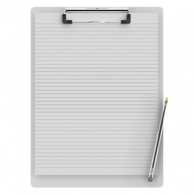 Letter Size 8.5 x 11 Aluminum Clipboard | White