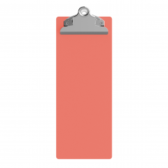 4.25 x 11 Aluminum Server Clipboard - Coral