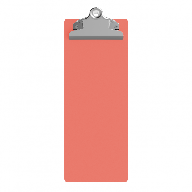 4.25 x 11 Aluminum Server Clipboard - Coral