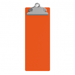 4.25 x 11 Aluminum Server Clipboard - Orange