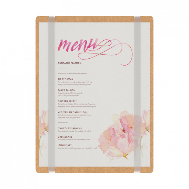 MDF Vertical Menu Board with Bands