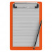 Memo Size 5 x 8 Aluminum Clipboard | Orange