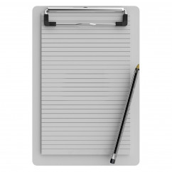 Memo Size 5 x 8 Aluminum Clipboard | White
