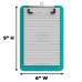 Memo Size 5 x 8 Plastic Clipboard | Teal