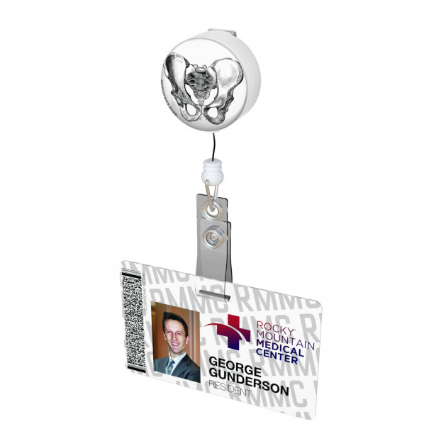 Vintage Pelvis Diagram Button Badge Reel 
