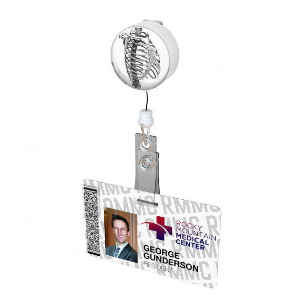 Vintage Ribcage Diagram Button Badge Reel 