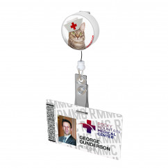 Nurse Kitty Button Badge Reel