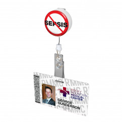 No Sepsis Button Badge Reel