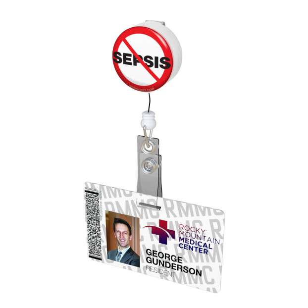 No Sepsis Button Badge Reel 