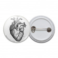 Vintage Heart Diagram Pinback Button
